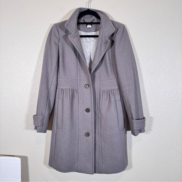 J Crew Grey Wool Lady Day Pea Coat Womens 4 Preppy Button Down Warm Winter - Picture 10 of 13